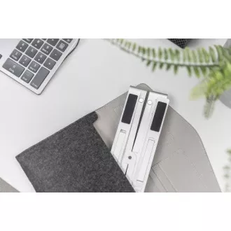 DIGITUS skládací stojan na notebook s integrovaným 5 Portovým USB 3.0 rozbočovačem, PD Nabíjení, vstup USB-C , stříbrný