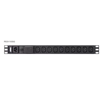 Aten PE0110S Základní 1U PDU s přepěťovou ochranou 10A vstup C14 výstup 10x C13 Aten PE0110S Základní 1U PDU s přepěťovou ochranou 10A vstup C14 výstup 10x C13