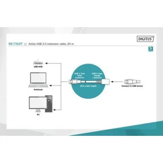 Digitus USB 3.0 aktivní prodlužovací kabel délka: 20 m Digitus USB 3.0 aktivní prodlužovací kabel délka: 20 m