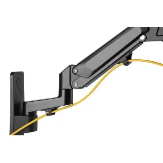 DIGITUS univerzální Nástěnný držák monitoru s jednou plynovou pružinou 43", max. 23 V kg, černý VESA 75x100