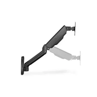 DIGITUS Nástěnný držák pro monitory s jednou plynovou pružinou, 32", max. 9 kg, černý VESA 75x100