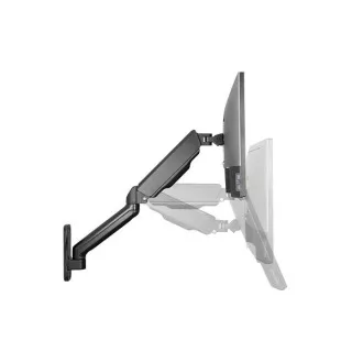 DIGITUS Nástěnný držák pro monitory s jednou plynovou pružinou, 32", max. 9 kg, černý VESA 75x100