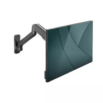 DIGITUS Nástěnný držák pro monitory s jednou plynovou pružinou, 32", max. 9 kg, černý VESA 75x100