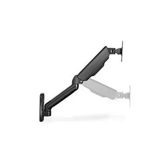 DIGITUS Nástěnný držák pro monitory s jednou plynovou pružinou, 32", max. 9 kg, černý VESA 75x100