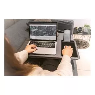 DIGITUS Notebookový stůl / pracovní stanice do 17", slot pro mobilní telefon, podložka pod myš