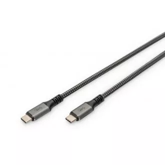 DIGITUS Připojovací kabel USB 4, TypeC na TypeC, AL-Housing PP Braid 4K@60Hz, PD3.0, 20Gbits/s, 3m, bl.