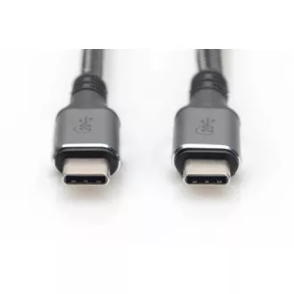 DIGITUS Připojovací kabel USB 4, TypeC na TypeC, AL-Housing PP Braid 4K@60Hz, PD3.0, 20Gbits/s, 3m, bl.