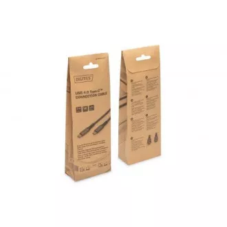 DIGITUS Připojovací kabel USB 4, TypeC na TypeC, AL-Housing PP Braid 4K@60Hz, PD3.0, 20Gbits/s, 3m, bl.