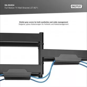 DIGITUS Plně pohyblivý TV nástěnný držák 37-80", 60 kg zatížení max., VESA: 200x100, 200x200, 300x200, 400x200, 300x300, 400x300