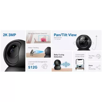 TP-Link Tapo C211 - IP kamera s naklápěním a WiFi, 3MP (2304 x 1296), ONVIF