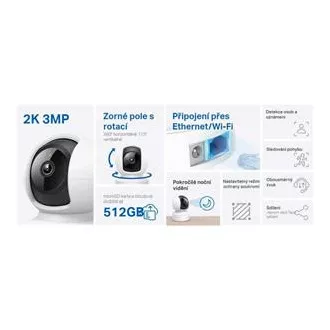 TP-Link Tapo C212 - IP kamera s naklápěním a WiFi, 3MP (2304 x 1296), ONVIF