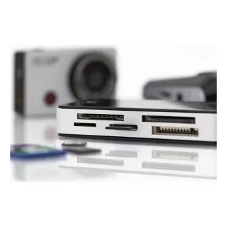 DIGITUS Čtečka karet USB 3.0 s připojovacím kabelem USB 1m Podpora karet MS / SD / SDHC / MiniSD / M2 / CF / MD / SDXC
