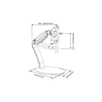 Digitus Stolní stojan pro LCD/LED monitor až do 69cm "(27") flexibilní držák plynové pružiny, max 6,5 kg, VESA 75 x 75 a 100 x 100 Digitus Stolní stojan pro LCD/LED monitor až do 69cm "(27") flexibilní držák plynové pružiny, max 6,5 kg, VESA 75 x 75 a 100 x 100