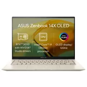 ASUS Zenbook 14X OLED - i9-13900H/32GB/1TB SSD/RTX 3050 4GB/14,5"/2,8K/OLED/16:10/Touch/hliník/2y PUR/Win 11 Home/zlatá