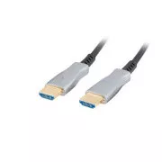 LANBERG Aktivní optický kabel High Speed with Ethernet 2.0, 4K@60Hz, M/M, délka 100m, černý, zlacené konektory