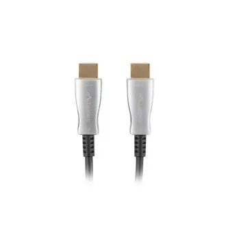 LANBERG Aktivní optický kabel High Speed with Ethernet 2.0, 4K@60Hz, M/M, délka 30m, černý, zlacené konektory