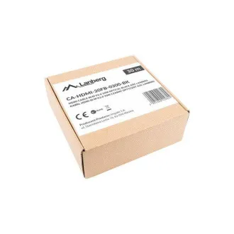 LANBERG Aktivní optický kabel High Speed with Ethernet 2.0, 4K@60Hz, M/M, délka 30m, černý, zlacené konektory