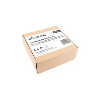 LANBERG Aktivní optický kabel High Speed with Ethernet 2.0, 4K@60Hz, M/M, délka 30m, černý, zlacené konektory