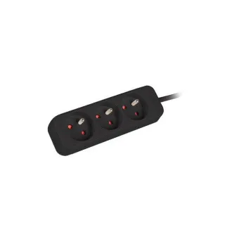LANBERG Prodlužovací přívod 1.5M 3X klasická zásuvka měď kabel černý