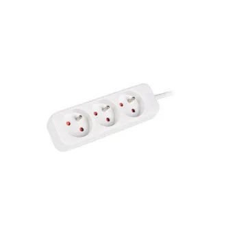 LANBERG Prodlužovací přívod 1.5M 3X klasická zásuvka měď kabel bílý