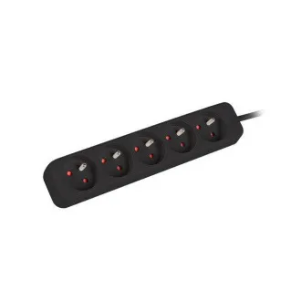 LANBERG Prodlužovací přívod 1.5M 5X klasická zásuvka měď kabel černý