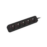 LANBERG Prodlužovací přívod 3M 5X klasická zásuvka měď kabel černý