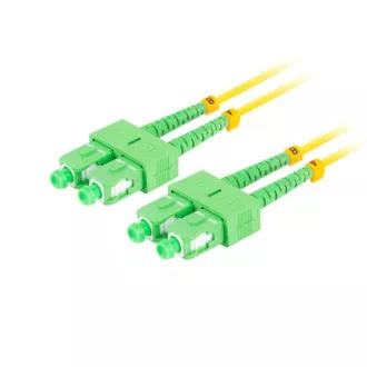 LANBERG optický patch cord SM SC/APC-SC/APC duplex 1m LSZH G657A1 průměr 3mm, barva žlutá