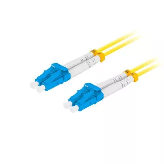 LANBERG optický patch cord SM LC/UPC-LC/UPC duplex 3m LSZH G657A1 průměr 3mm, barva žlutá