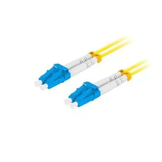 LANBERG optický patch cord SM LC/UPC-LC/UPC duplex 3m LSZH G657A1 průměr 3mm, barva žlutá