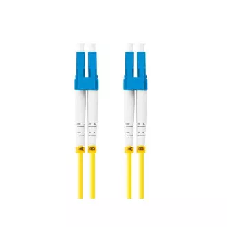 LANBERG optický patch cord SM LC/UPC-LC/UPC duplex 5m LSZH G657A1 průměr 3mm, barva žlutá