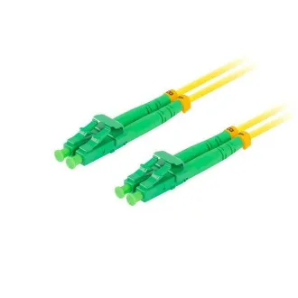 LANBERG optický patch cord SM LC/APC-LC/APC duplex 1m LSZH G657A1 průměr 3mm, barva žlutá