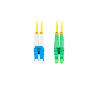 LANBERG optický patch cord SM LC/APC-LC/UPC duplex 2m LSZH G657A1 průměr 3mm, barva žlutá