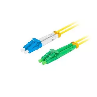 LANBERG optický patch cord SM LC/APC-LC/UPC duplex 2m LSZH G657A1 průměr 3mm, barva žlutá
