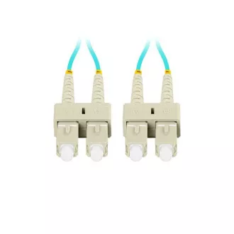 LANBERG optický patch cord MM SC/UPC-SC/UPC duplex 2m LSZH OM3 50/125 průměr 3mm, barva cyan LANBERG optický patch cord MM SC/UPC-SC/UPC duplex 2m LSZH OM3 50/125 průměr 3mm, barva cyan