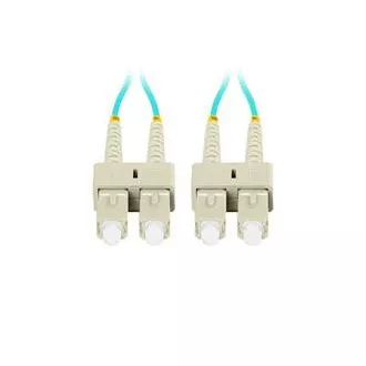 LANBERG optický patch cord MM SC/UPC-SC/UPC duplex 2m LSZH OM3 50/125 průměr 3mm, barva cyan LANBERG optický patch cord MM SC/UPC-SC/UPC duplex 2m LSZH OM3 50/125 průměr 3mm, barva cyan