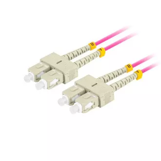 LANBERG optický patch cord MM SC/UPC-SC/UPC duplex 1m LSZH OM4 50/125 průměr 3mm, barva magenta