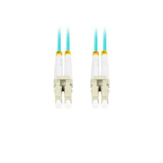 LANBERG optický patch cord MM LC/UPC-LC/UPC duplex 1m LSZH OM3 50/125 průměr 3mm, barva cyan