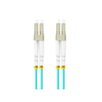LANBERG optický patch cord MM LC/UPC-LC/UPC duplex 1m LSZH OM3 50/125 průměr 3mm, barva cyan