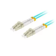 LANBERG optický patch cord MM LC/UPC-LC/UPC duplex 2m LSZH OM3 50/125 průměr 3mm, barva cyan