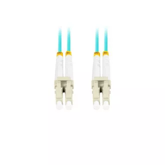 LANBERG optický patch cord MM LC/UPC-LC/UPC duplex 2m LSZH OM3 50/125 průměr 3mm, barva cyan