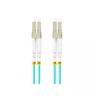 LANBERG optický patch cord MM LC/UPC-LC/UPC duplex 3m LSZH OM3 50/125 průměr 3mm, barva cyan