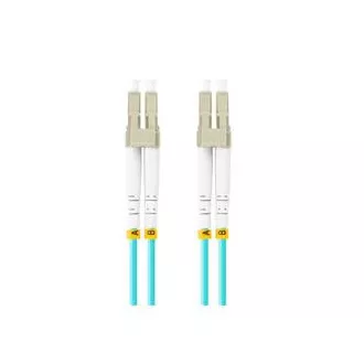 LANBERG optický patch cord MM LC/UPC-LC/UPC duplex 3m LSZH OM3 50/125 průměr 3mm, barva cyan