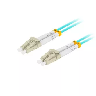 LANBERG optický patch cord MM LC/UPC-LC/UPC duplex 5m LSZH OM3 50/125 průměr 3mm, barva cyan
