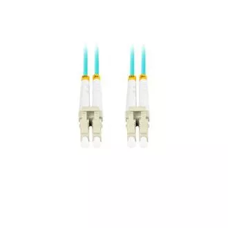 LANBERG optický patch cord MM LC/UPC-LC/UPC duplex 5m LSZH OM3 50/125 průměr 3mm, barva cyan