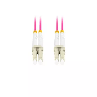 LANBERG optický patch cord MM LC/UPC-LC/UPC duplex 1m LSZH OM4 50/125 průměr 3mm, barva magenta