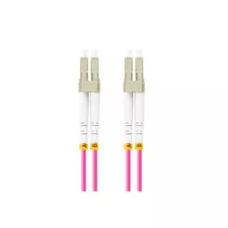 LANBERG optický patch cord MM LC/UPC-LC/UPC duplex 1m LSZH OM4 50/125 průměr 3mm, barva magenta