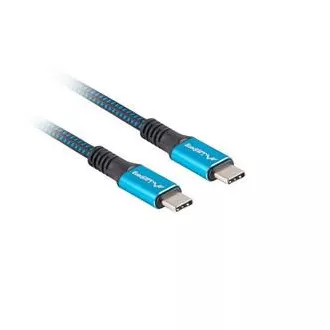 Lanberg USB-C M/M 4.0 kabel 1.2m 100W 8K 30Hz modro-černá
