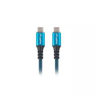 Lanberg USB-C M/M 4.0 kabel 1.2m 100W 8K 30Hz modro-černá