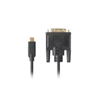 Lanberg USB-C(M)->DVI-D(24+1)(M) kabel 1m černá