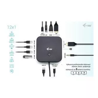 I-tec USB-C HDMI + Dual DP Docking Station with Power Delivery 100 W + i-tec Universal Charger 112 W